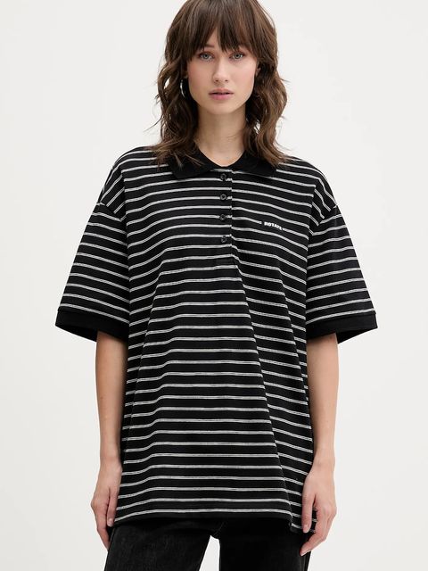 Rotate polo bawełniane damski kolor czarny 115643000 - zdjęcie produktu nr 1