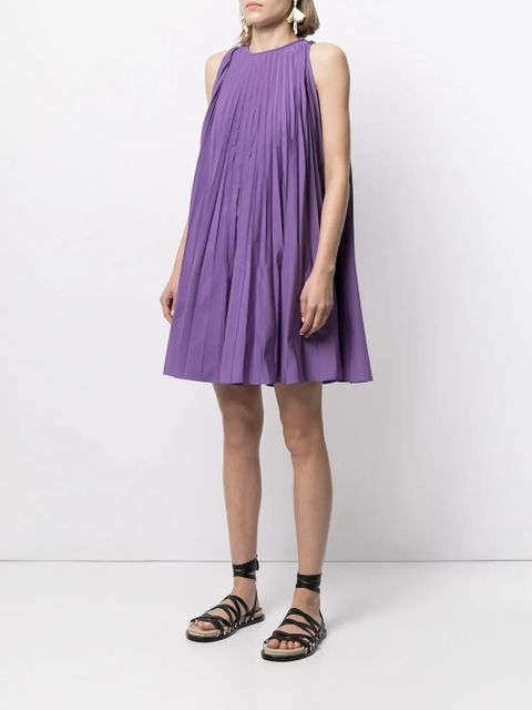 Valentino Garavani pleated sleeveless minidress - Purple