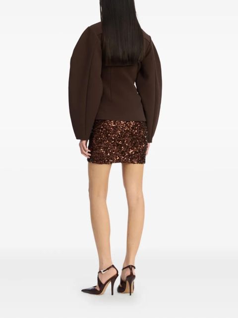 ROTATE BIRGER CHRISTENSEN puff-sleeve shirt - Brown