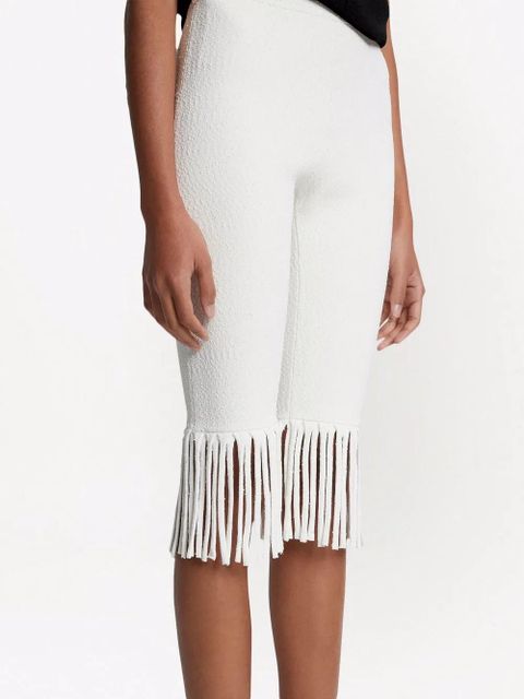 Proenza Schouler textured fringed biker shorts - White - zdjęcie produktu nr 2