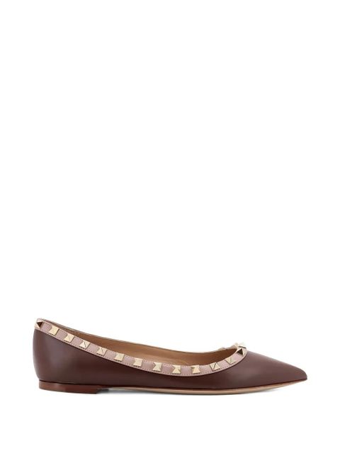 Valentino Garavani rockstud-embellished ballet flats - Brown - zdjęcie produktu nr 2