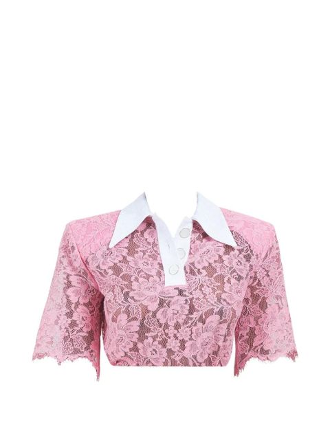 Rowen Rose lace polo-style top - Pink - zdjęcie produktu nr 1