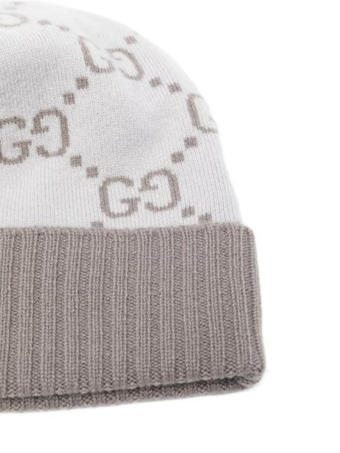 Gucci GG-pattern beanie hat - Grey