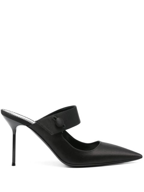 Paris Texas 90mm satin mules - Black - zdjęcie produktu nr 1