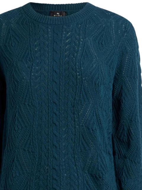 ETRO cable-knit wool sweater - Blue - zdjęcie produktu nr 2