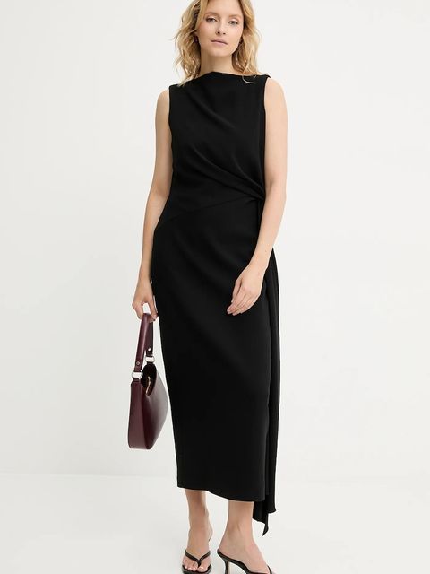 Answear.LAB sukienka kolor czarny maxi prosta - zdjęcie produktu nr 2