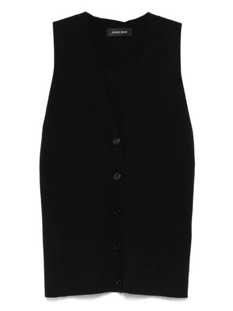 ANINE BING silk-blend vest - Black - zdjęcie produktu nr 1