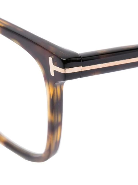 TOM FORD Eyewear tortoiseshell-effect square-frame glasses - Brown