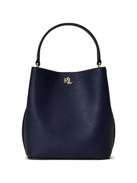 Lauren Ralph Lauren small Reese logo-detail top-handle leather tote bag - Blue - zdjęcie produktu nr 1