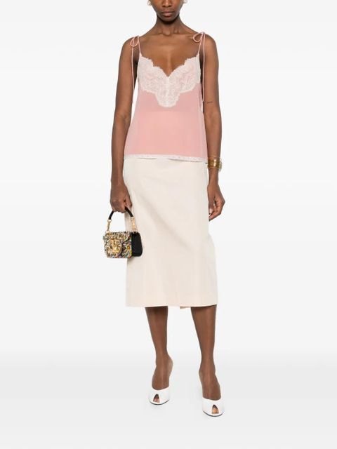Valentino Garavani lace-trim tank top - Pink