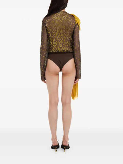 Ferragamo body with flower sash detail - Brown