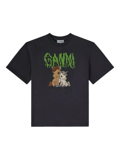 GANNI graphic-print T-shirt - Grey - zdjęcie produktu nr 1