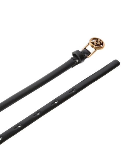 PINKO logo-plaque leather belt - Black