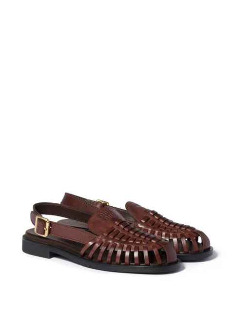 Miu Miu Leather slingback loafers - Brown - zdjęcie produktu nr 2