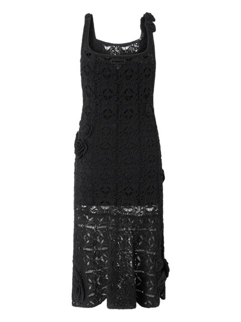 PINKO floral-appliqué dress - Black - zdjęcie produktu nr 2