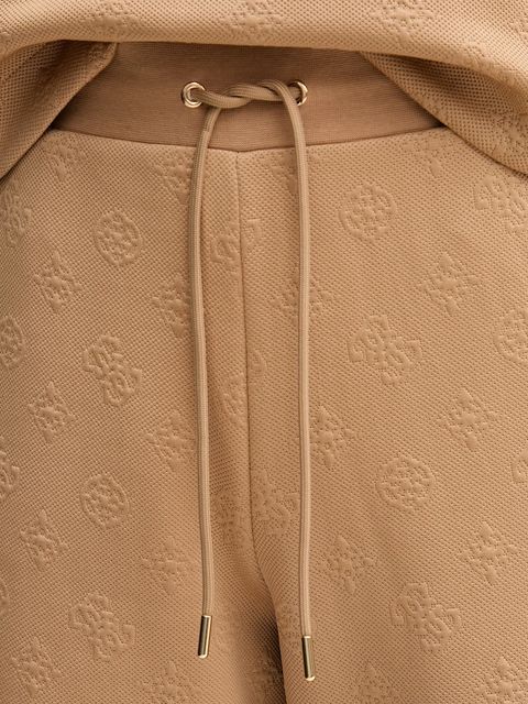 Guess spodnie dresowe PEONY damskie kolor zielony gładkie V5YB19 KBSL2