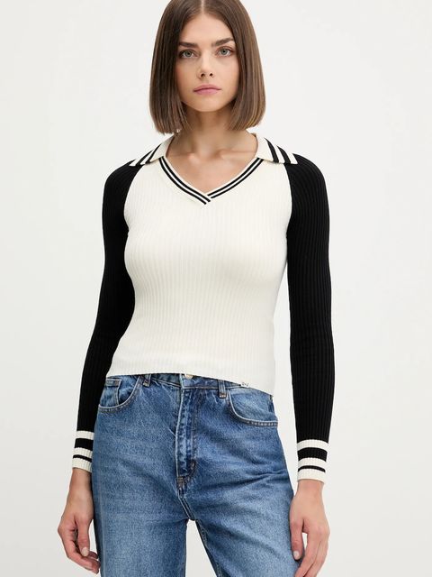 Guess Jeans sweter damski kolor beżowy lekki W5YR54 Z3P32 - zdjęcie produktu nr 1