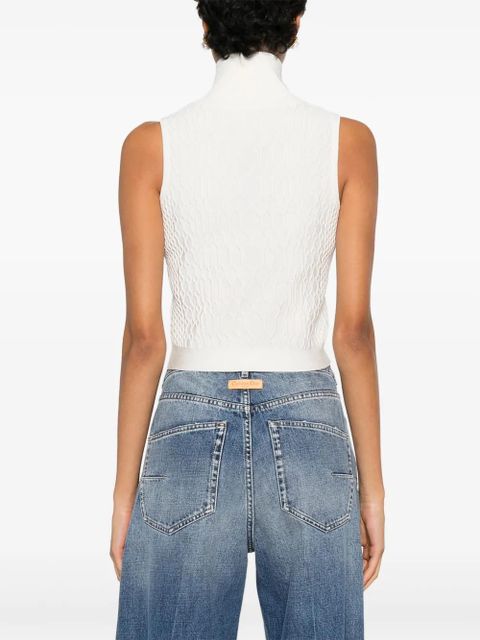 Balmain zip high-neck top - White