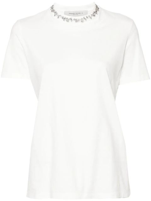Golden Goose rhinestone-embellished cotton T-shirt - White - zdjęcie produktu nr 1