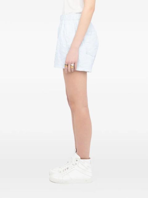 Zadig&Voltaire crumpled leather shorts - Blue