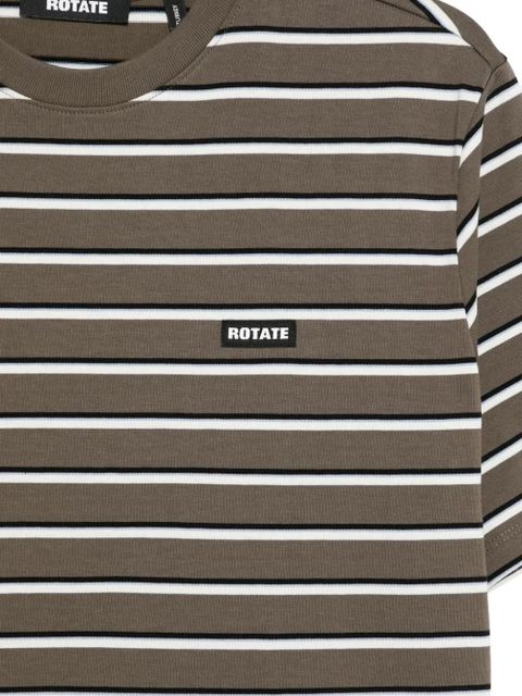 ROTATE BIRGER CHRISTENSEN striped logo-patch T-shirt - Green