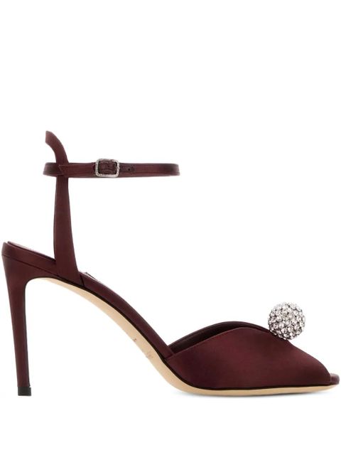 Jimmy Choo 85mm Sacora satin sandals - Red - zdjęcie produktu nr 1