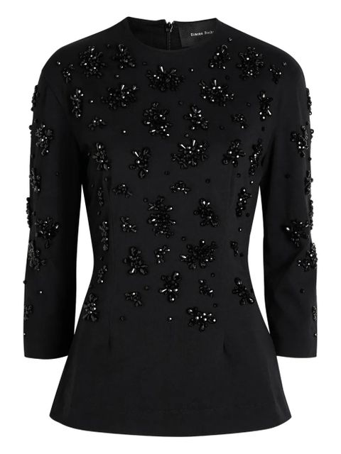 Simone Rocha bead-embellished long-sleeve top - Black - zdjęcie produktu nr 1