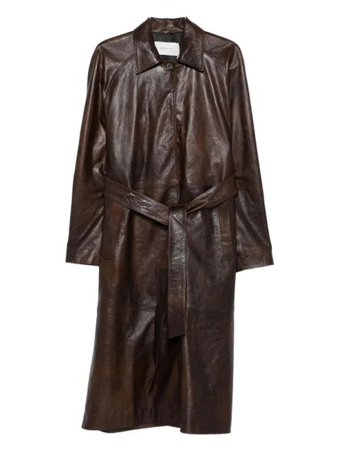 Magda Butrym belted leather coat - Brown - zdjęcie produktu nr 1