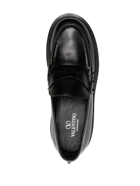 Valentino Garavani Rockstud-embellished leather loafers - Black
