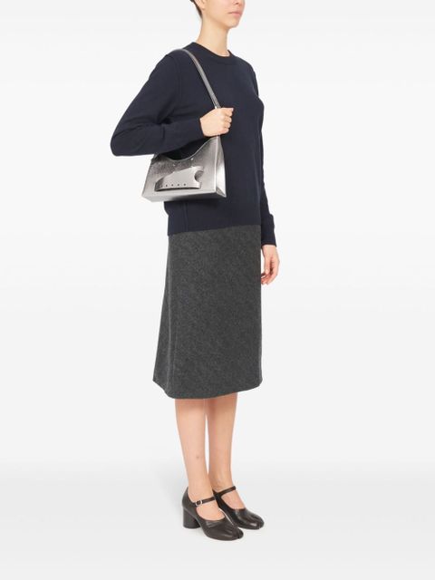 Maison Margiela Snatched Hobo leather bag - Silver - zdjęcie produktu nr 2