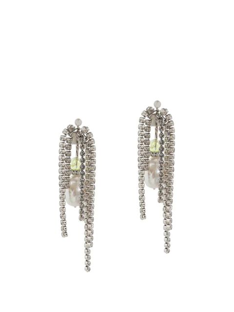 DRIES VAN NOTEN strass-embellished drop earrings - Silver