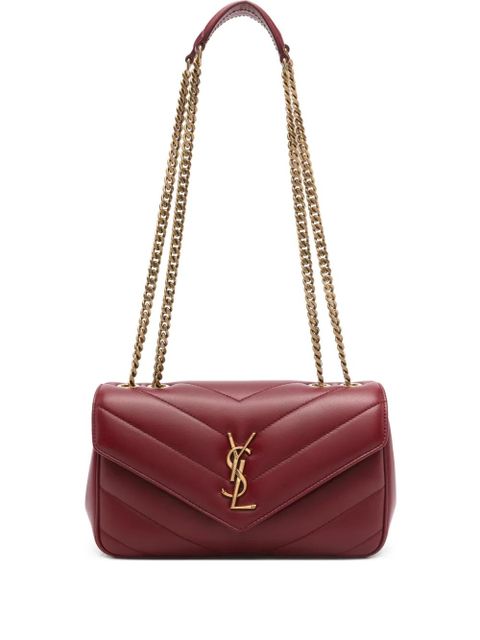 Saint Laurent small Loulou chevron-quilted chain-strap shoulder bag - Red - zdjęcie produktu nr 1