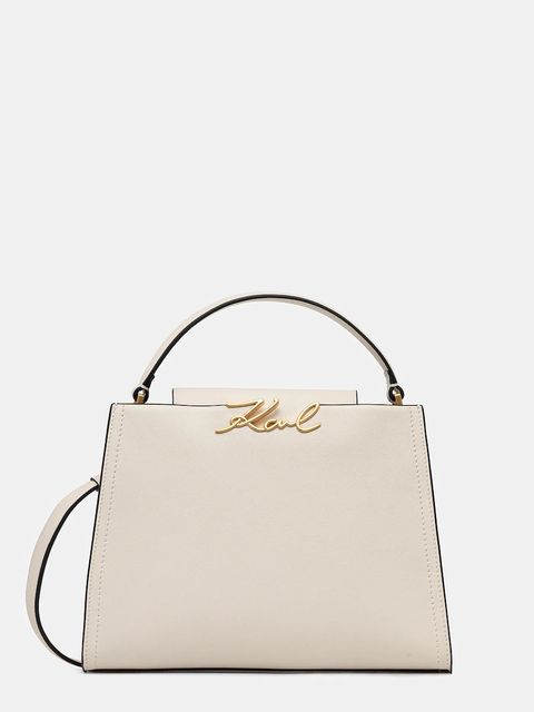 Karl Lagerfeld torebka skórzana K/SIGNATURE kolor beżowy B1W30058 - zdjęcie produktu nr 1