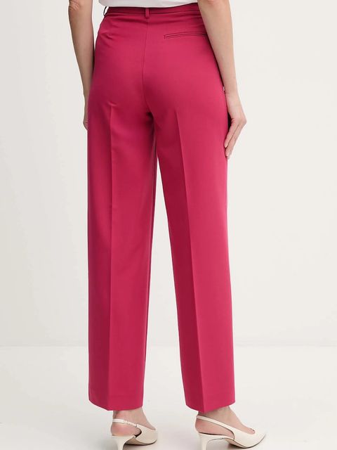 United Colors of Benetton spodnie damskie kolor różowy proste high waist 4R4CDF08H