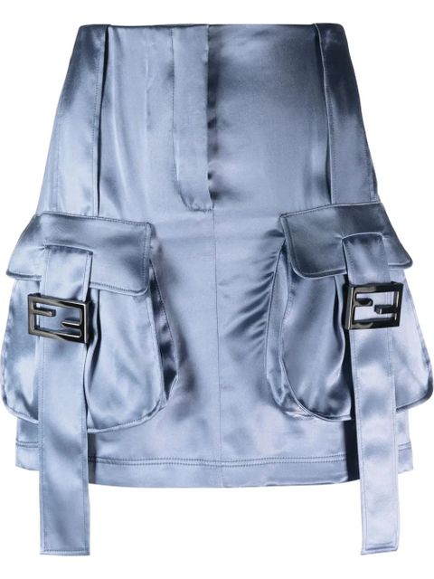 FENDI cargo pockets satin mini skirt - Blue - zdjęcie produktu nr 1
