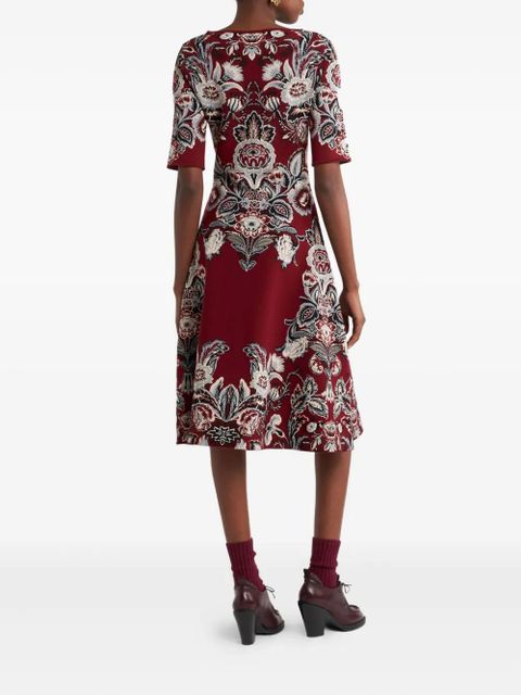 ETRO jacquard floral midi dress - Red - zdjęcie produktu nr 2