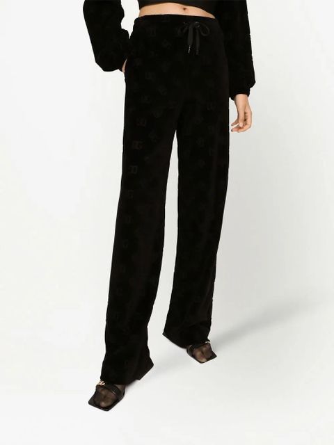 Dolce & Gabbana DG-logo flocked track pants - Black