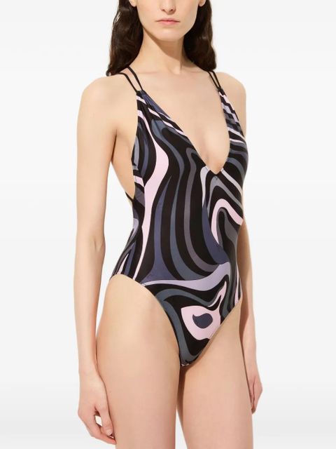 PUCCI Marmo-print cross-back swirl swimsuit - Black - zdjęcie produktu nr 2