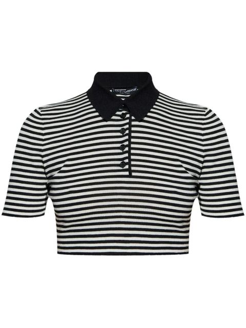 Dolce & Gabbana striped cropped polo shirt - Black - zdjęcie produktu nr 1