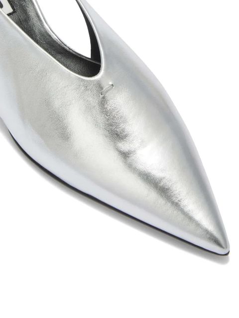Jil Sander metallic slingback pumps - Grey