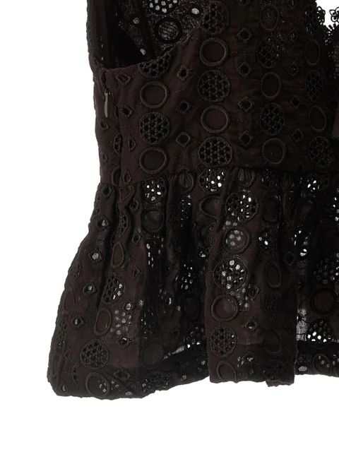 PINKO Kiersten broderie-anglaise top - Brown