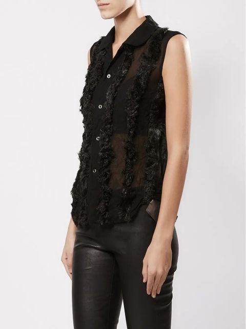 Comme Des Garçons textured see-through top - Black