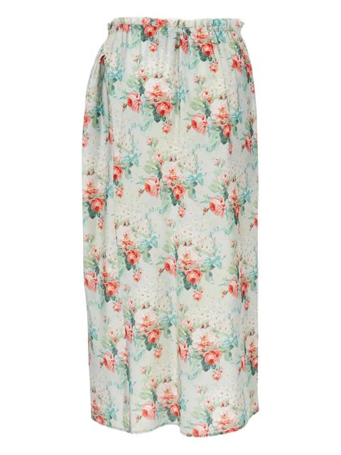 Simone Rocha floral-pattern elastic-waist midi skirt - White - zdjęcie produktu nr 2