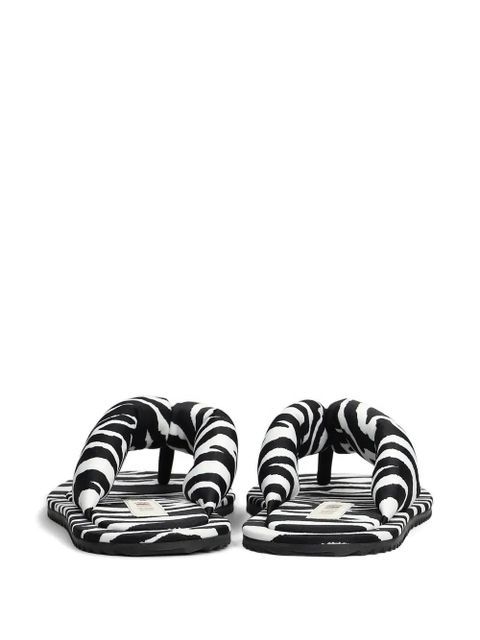 The Attico zebra-print flip-flops - White