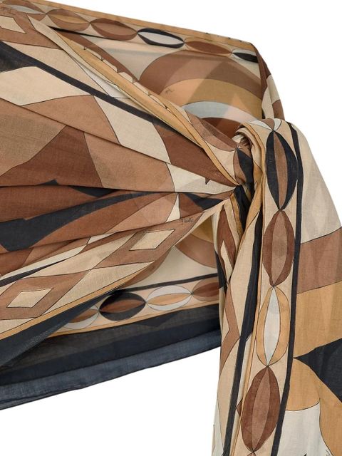 PUCCI geometric print scarf - Brown - zdjęcie produktu nr 2