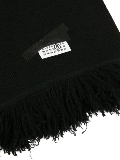 MM6 Maison Margiela ribbed fringed scarf - Black - zdjęcie produktu nr 2