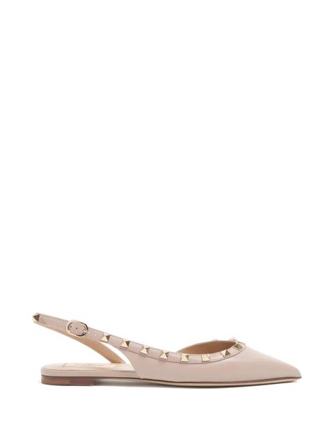 Valentino Garavani Rockstud calfskin flat pumps - Neutrals - zdjęcie produktu nr 1