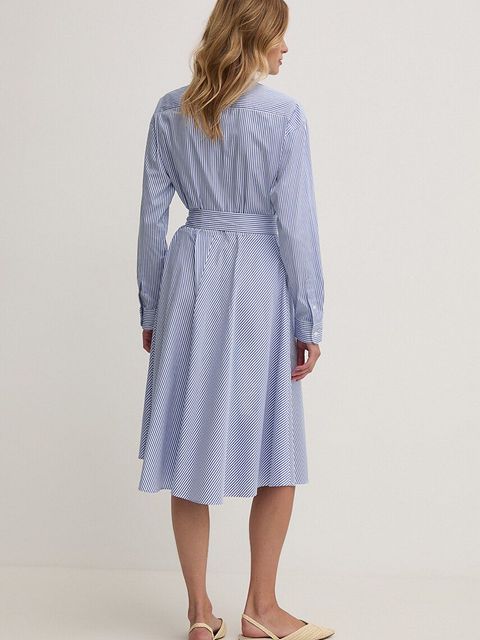 Polo Ralph Lauren sukienka bawełniana kolor niebieski mini rozkloszowana 211891428