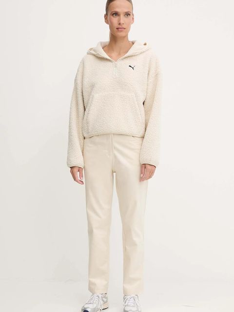Puma bluza damska kolor beżowy z kapturem gładka 632048 - zdjęcie produktu nr 2