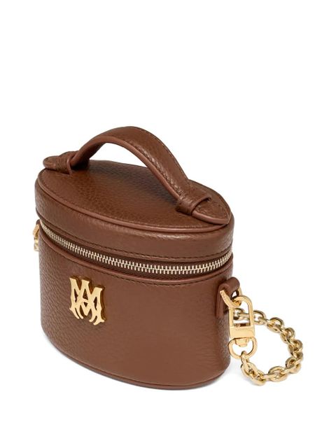 AMIRI nano logo leather vanity bag - Brown